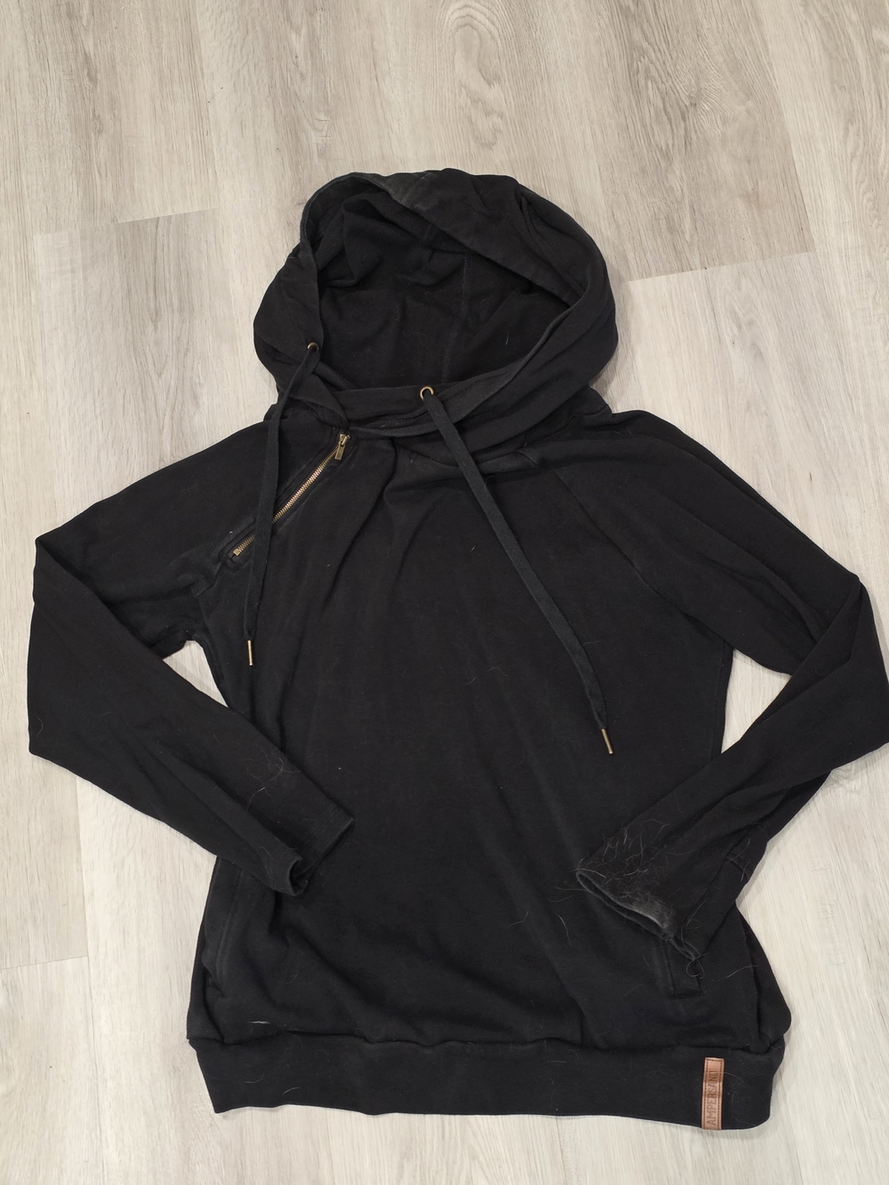AMPERSAND AVE Black Hooded Pullover Sweatshirt